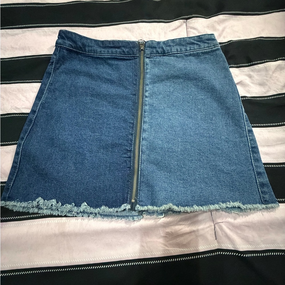 wild fable Blue Denim Mini Skirt with Front Zip
